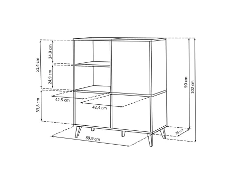 Fondi Sideboard Küchenschrank mit Weinschrank - 3